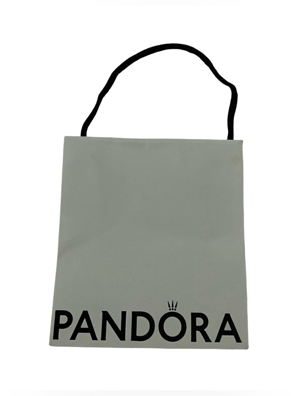 Pandora White Jewelry Gift Bag Black Ribbon Handle Authentic Packaging
